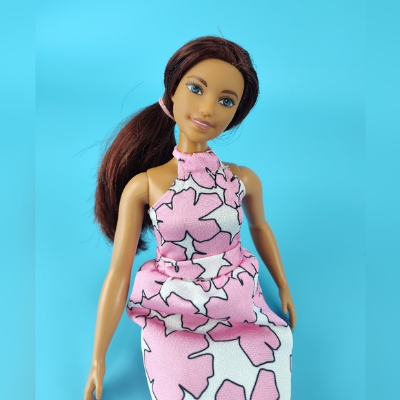 Mattel Curvy Barbie Doll #66 Beautiful Butterflies Burgundy Hair Redressed VG - Picture 1 of 12